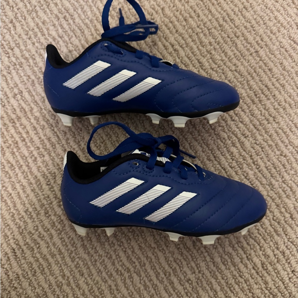 Adidas Royal Blue Soccer Shoes with White Stripes, Kids Size 11